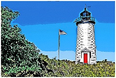 Cape Poge Light on Martha's Vineyard - Digital Painting